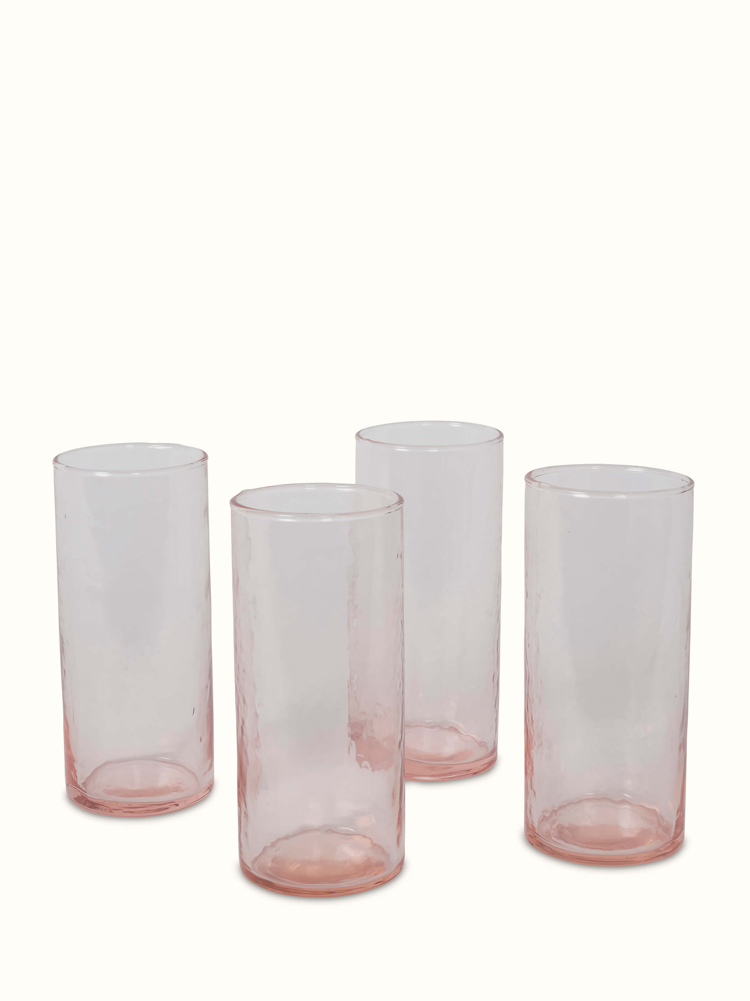Front view of Firozabadi water glasses (4 pcs) highlighting the elegant design and clear glass material