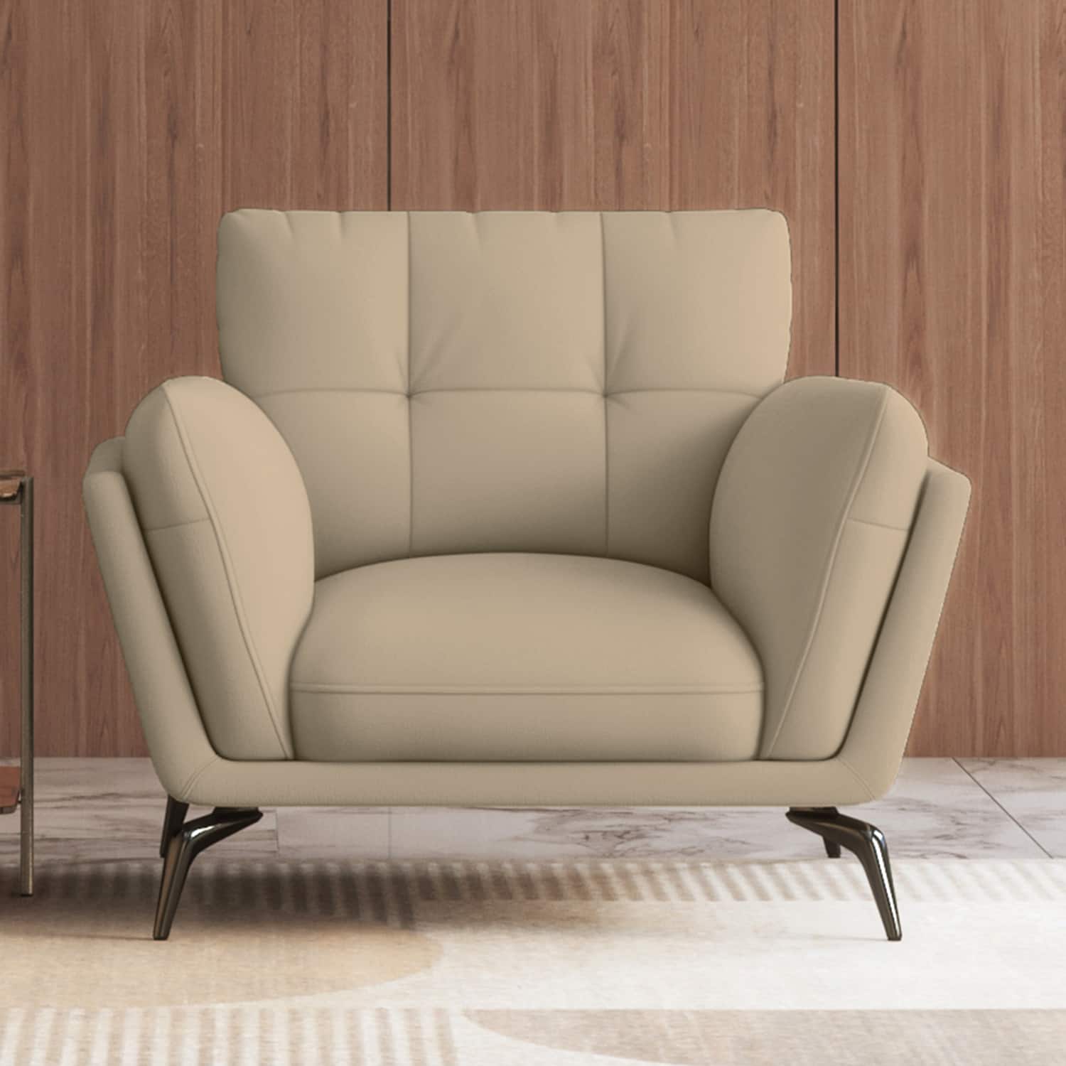 urban ladder Vetra 1 seater Leather sofa in Pebble-picture-17