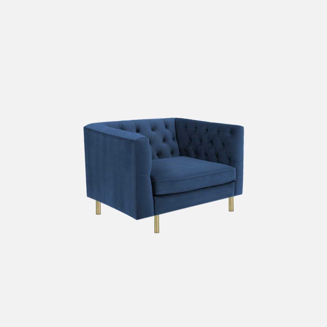 Caraven Fabric Sofa (Navy Blue)