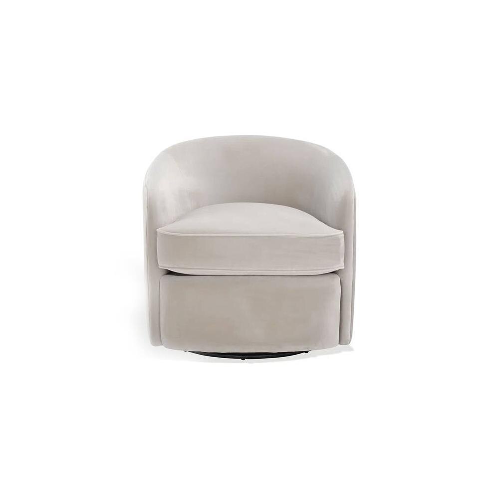 Andean Swivel Solid Wood Accentrel Chair in Grey Colour