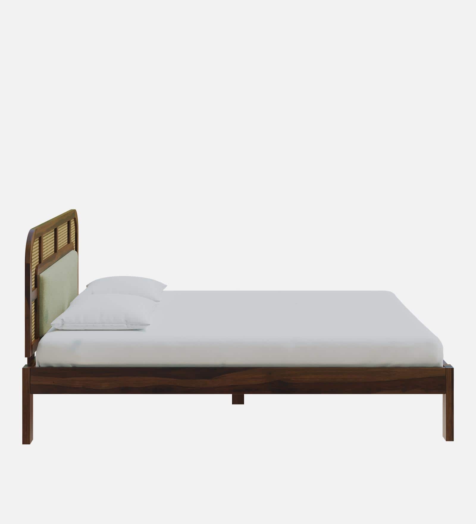Rattan Solid Wood King Size  Bed Without Storage In Provincial Teak