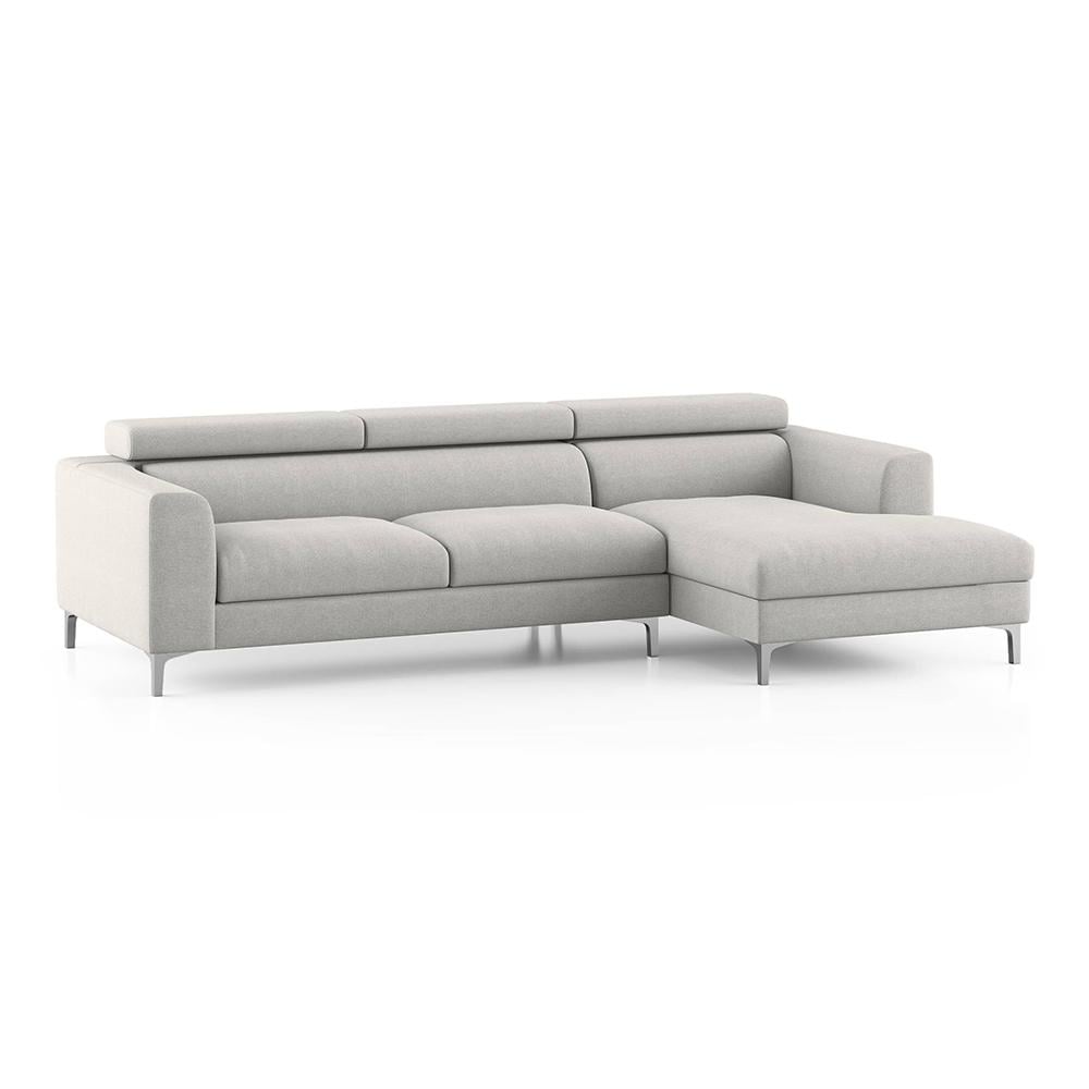Chelsea Right Aligned 3 Seater Sectional Fabric Sofa (Vapour Grey)
