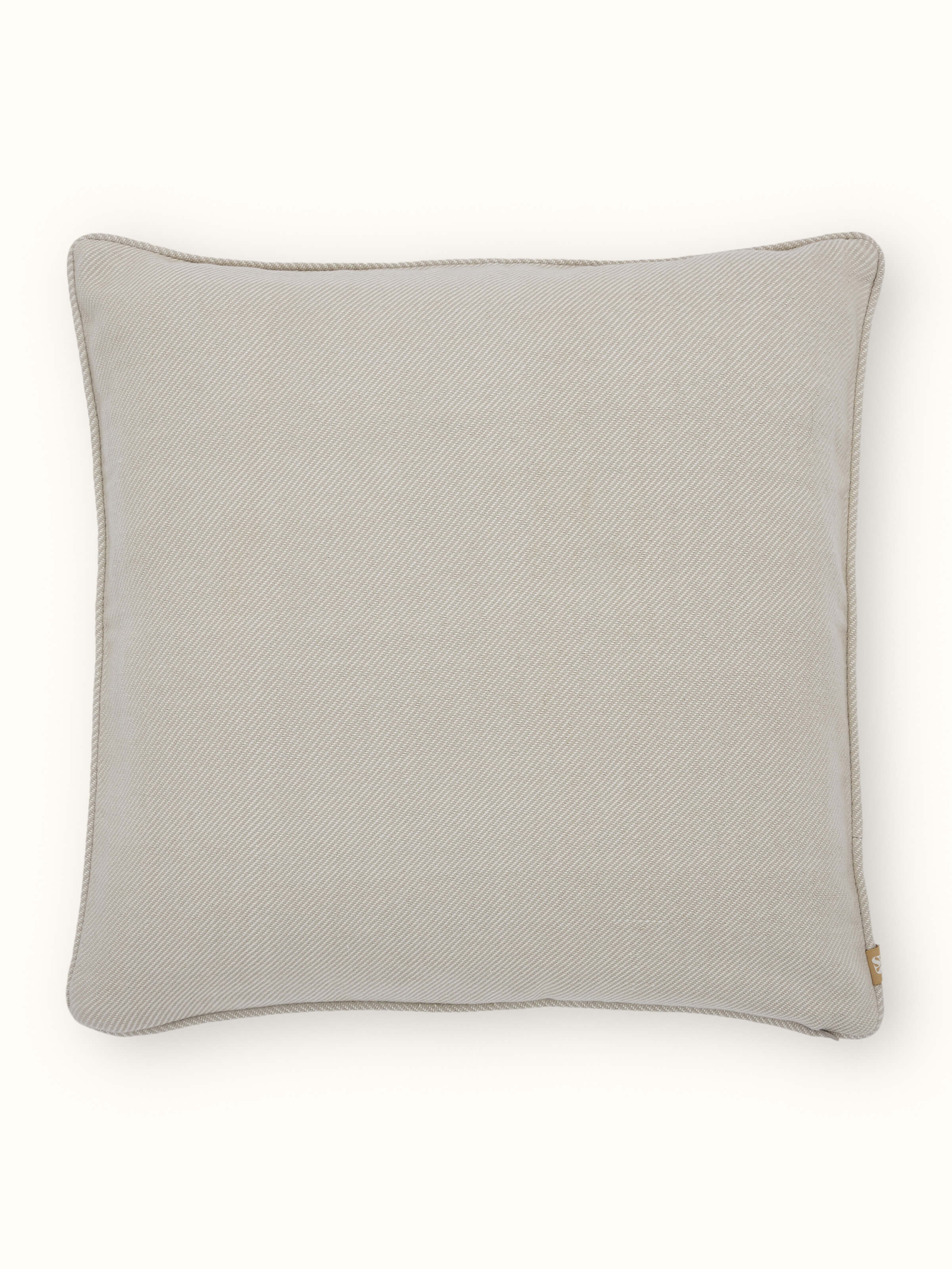 Godna Beige Diamond Buta Cotton Handwoven Pattu Cushion Cover