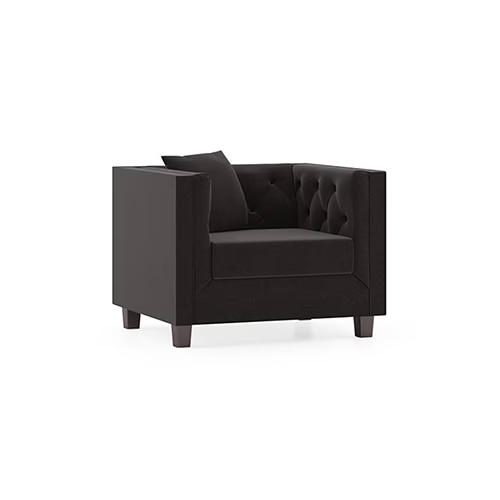 Windsor Premium 1 Seater Fabric Sofa in Pebble Grey Colour