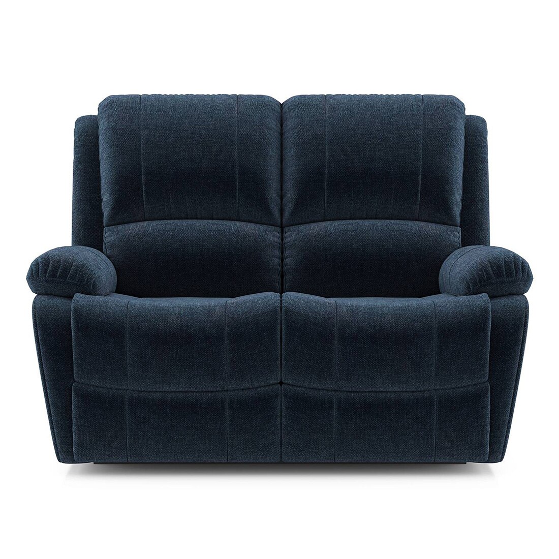 Lebowski Fabric Two Seater Manual Recliner in Cobalt Fabric Colour