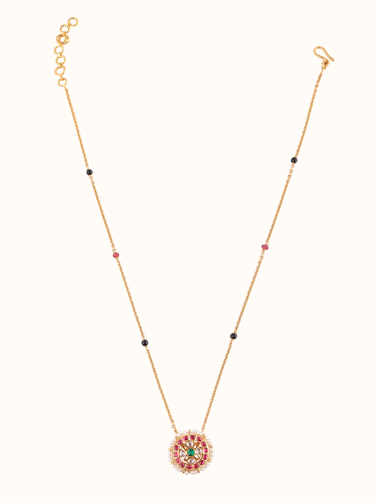 Front view of Kundala Velai 22 Karat Gold Mangalsutra displaying its elegant design and gold finish.