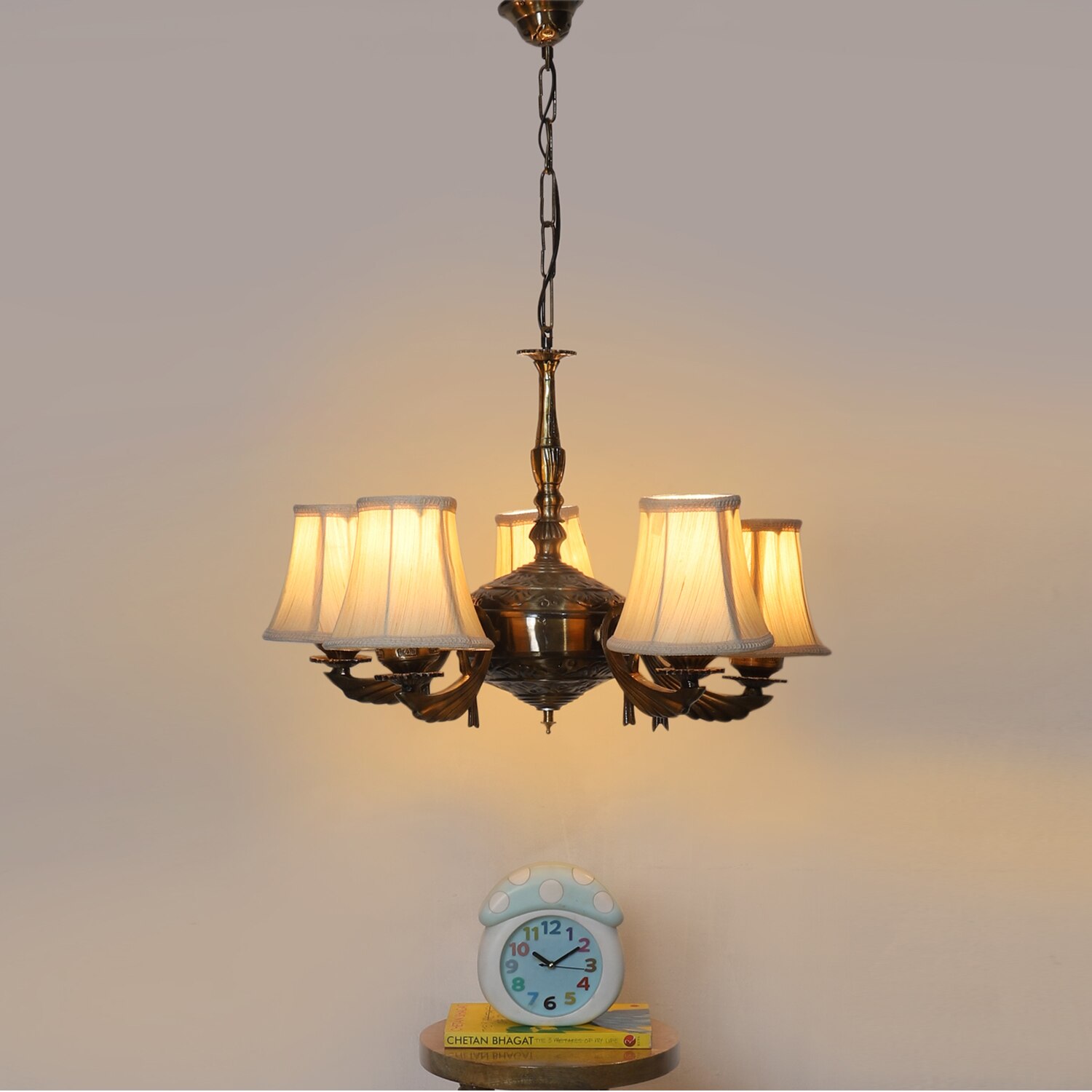 Devansh Dual Steel Metal  Wallmounted Lamp With Cotton Steel Metal  Shade