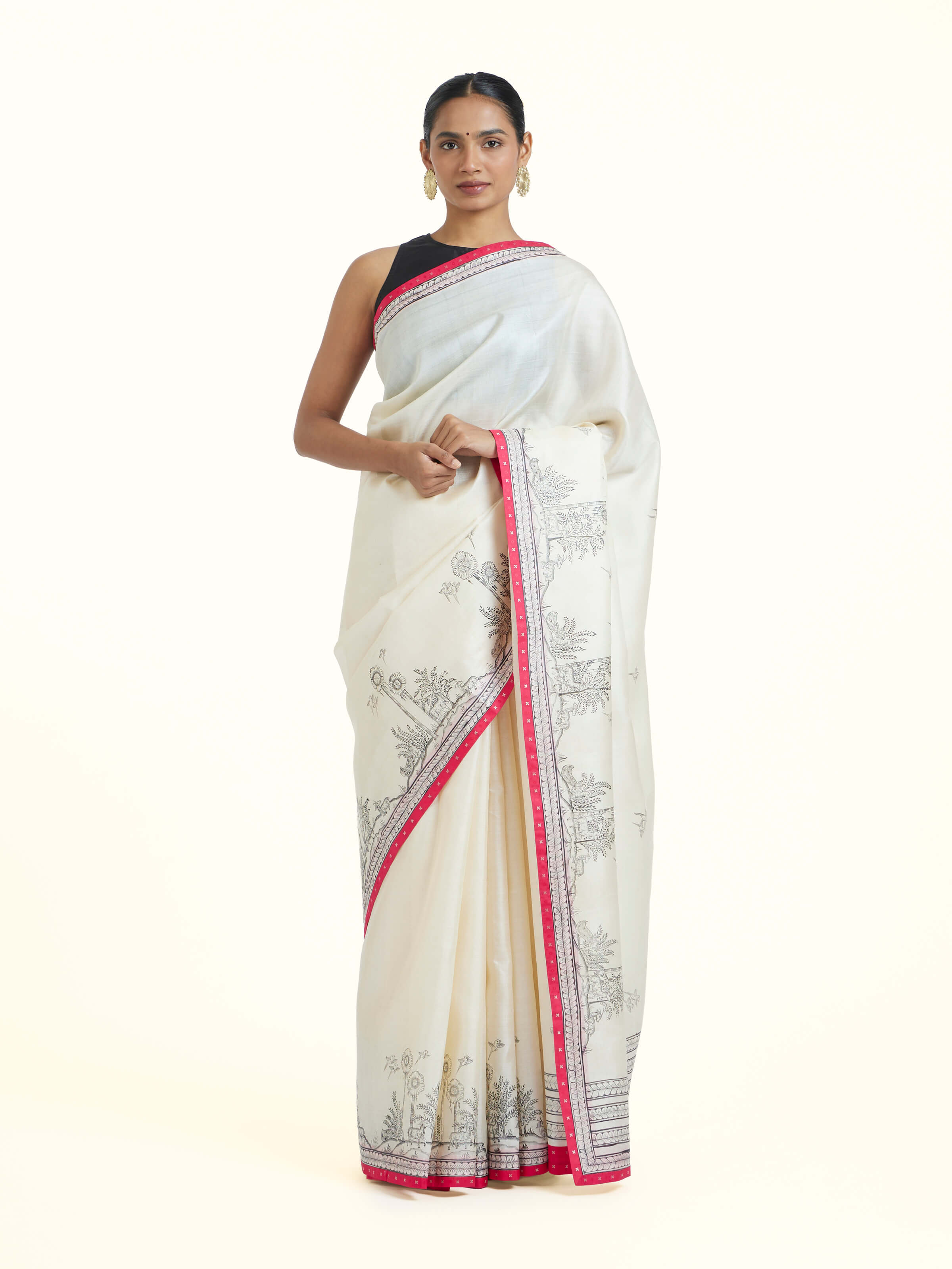 Natural Odisha Pattachitra Tussar Saree