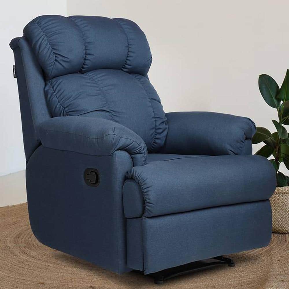 369 Single Fabric One Seater Manual Recliner in Blue Colour