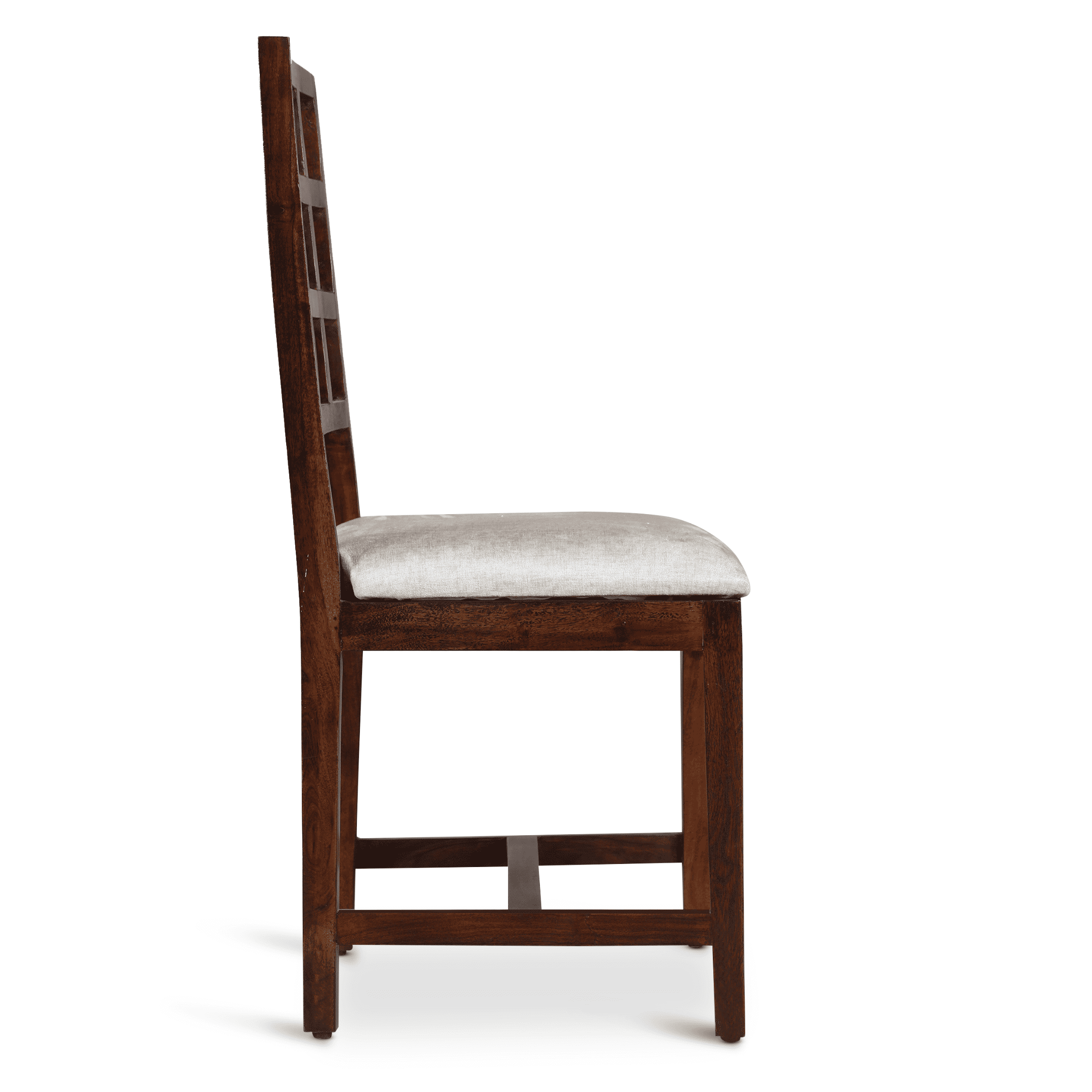 Globally Indian Sheesham Wood 4 Seater Dining Table Set With 4 Seater  Cushioned Chairs - Block Backrest