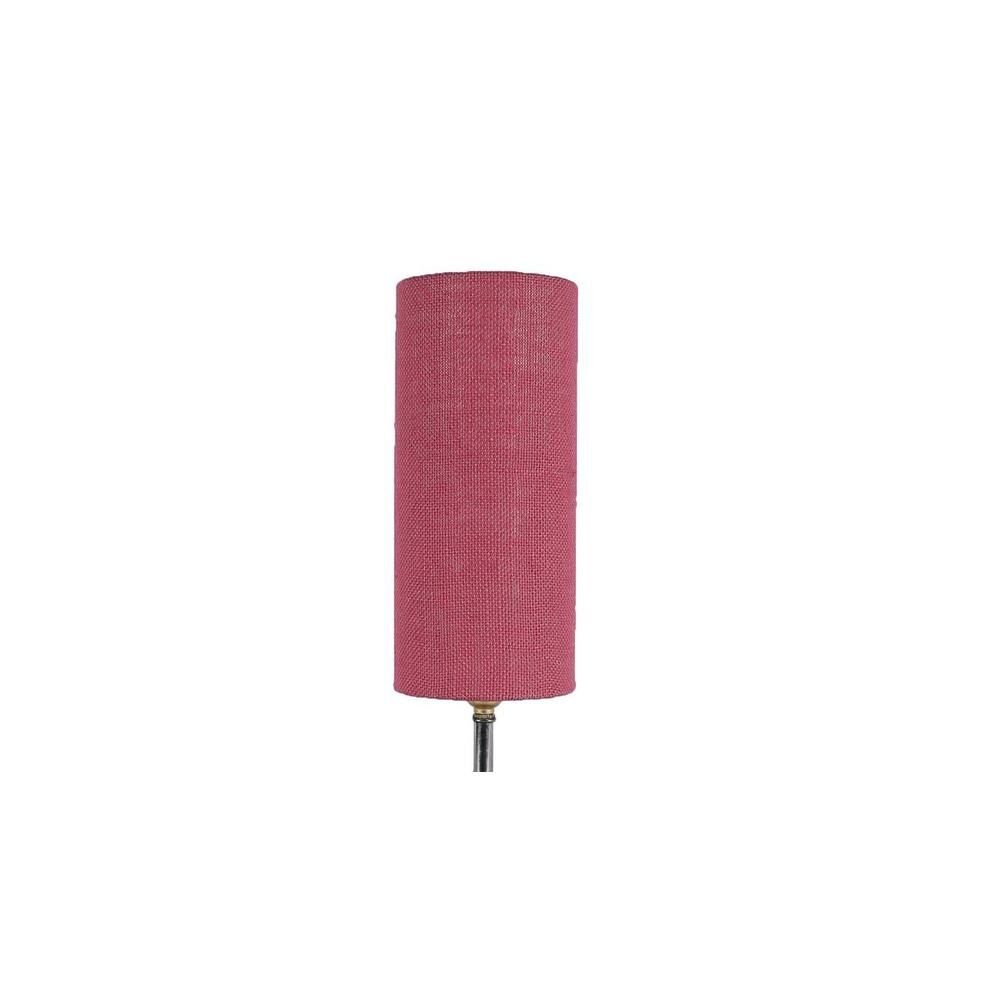 Nikki Pink Natural Fiber Shade Table Lamp with Natural Wooden Base