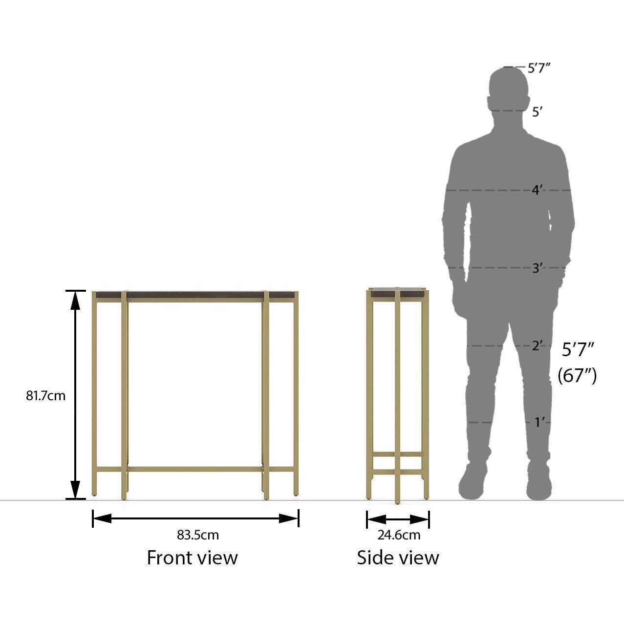 Cornille Solid Wood Console Table in Walnut Finish