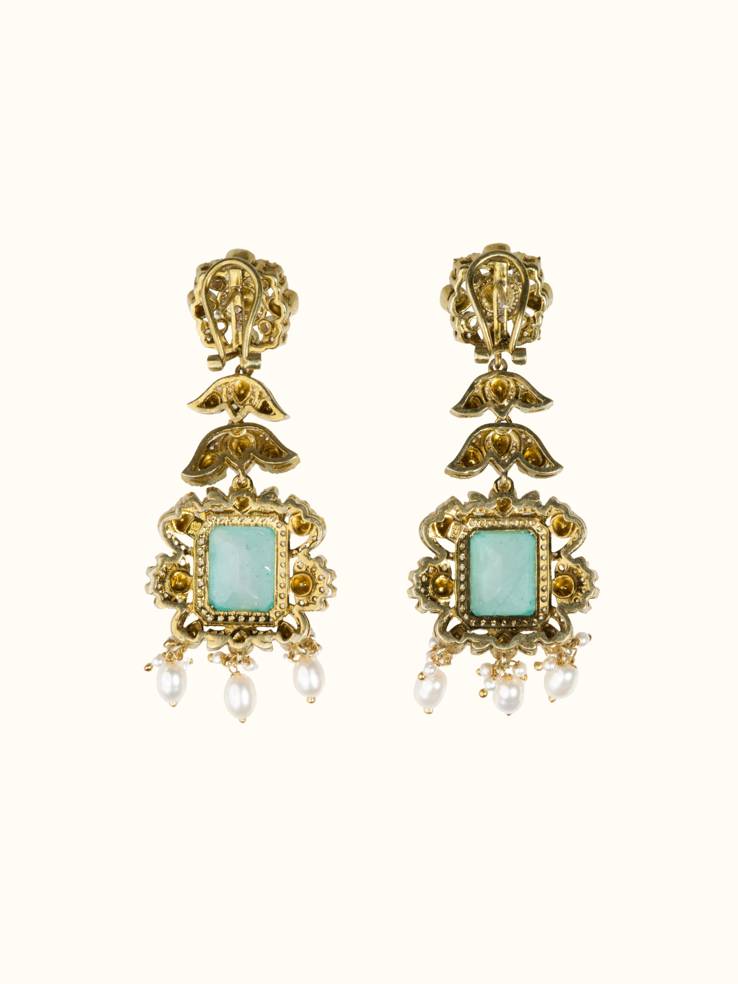 Back view of Silver Smithing Drop Earrings