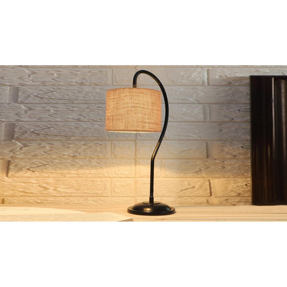 Beige Jute Curvy table lamp with Iron Base (SP08)