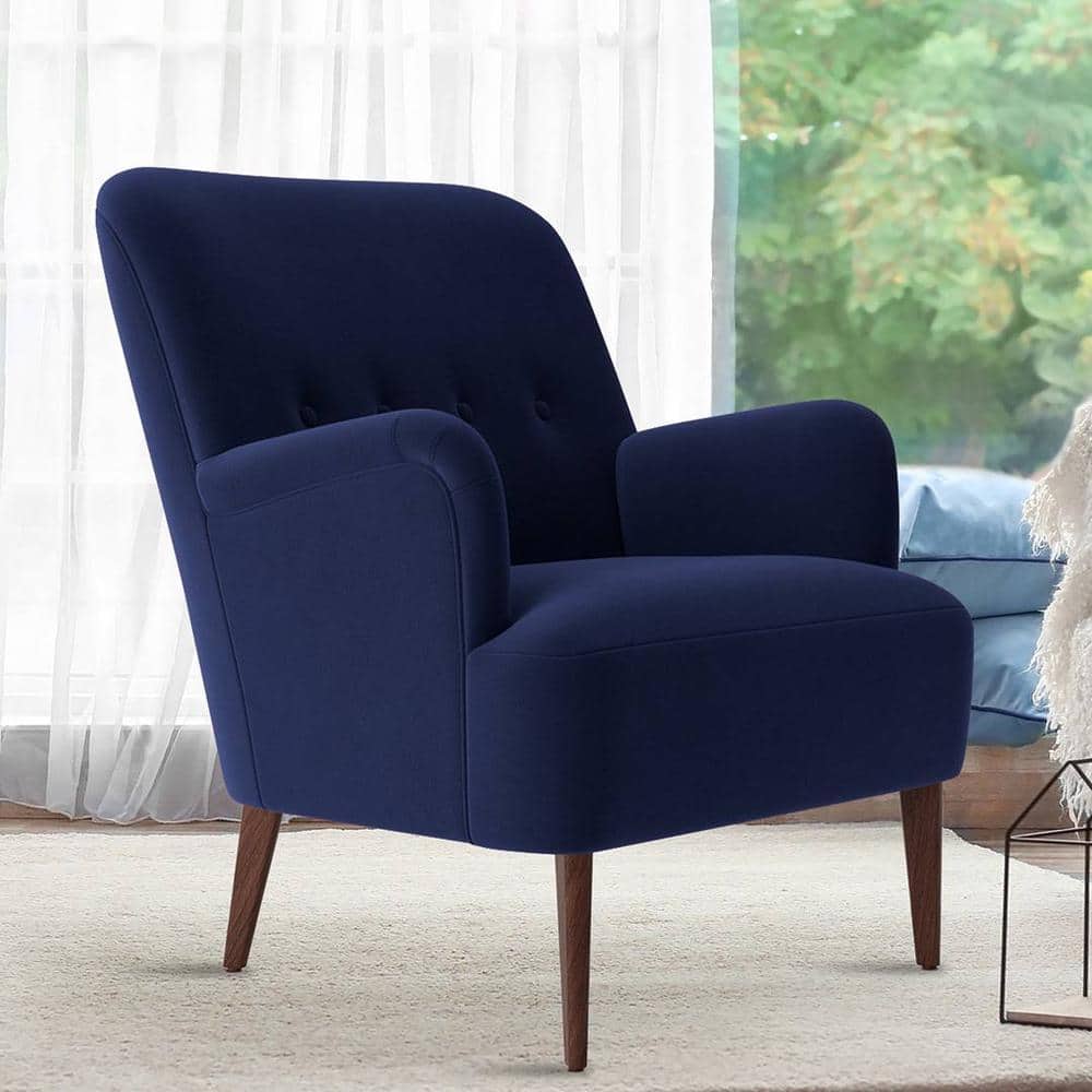 London Accent chair Velvet in Navy Blue Color