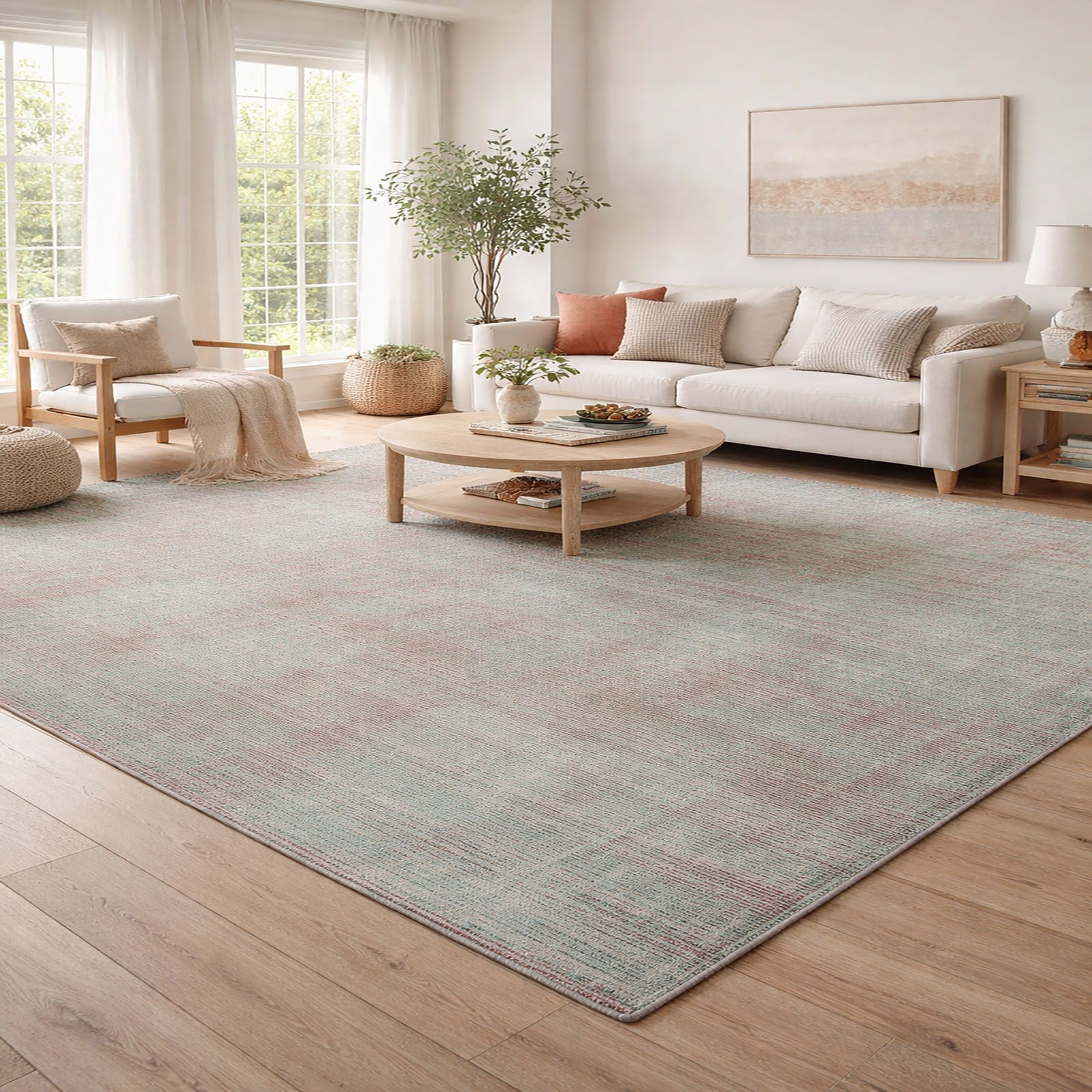 LIMA Wool Rectangle Carpets Hand Loom in Sky BLUE Colour - The Woven Legacy