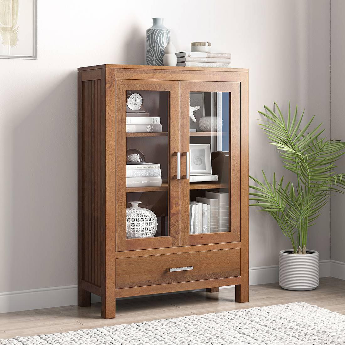 Carnegie Solid Wood Sideboard in Amber Walnut Finish