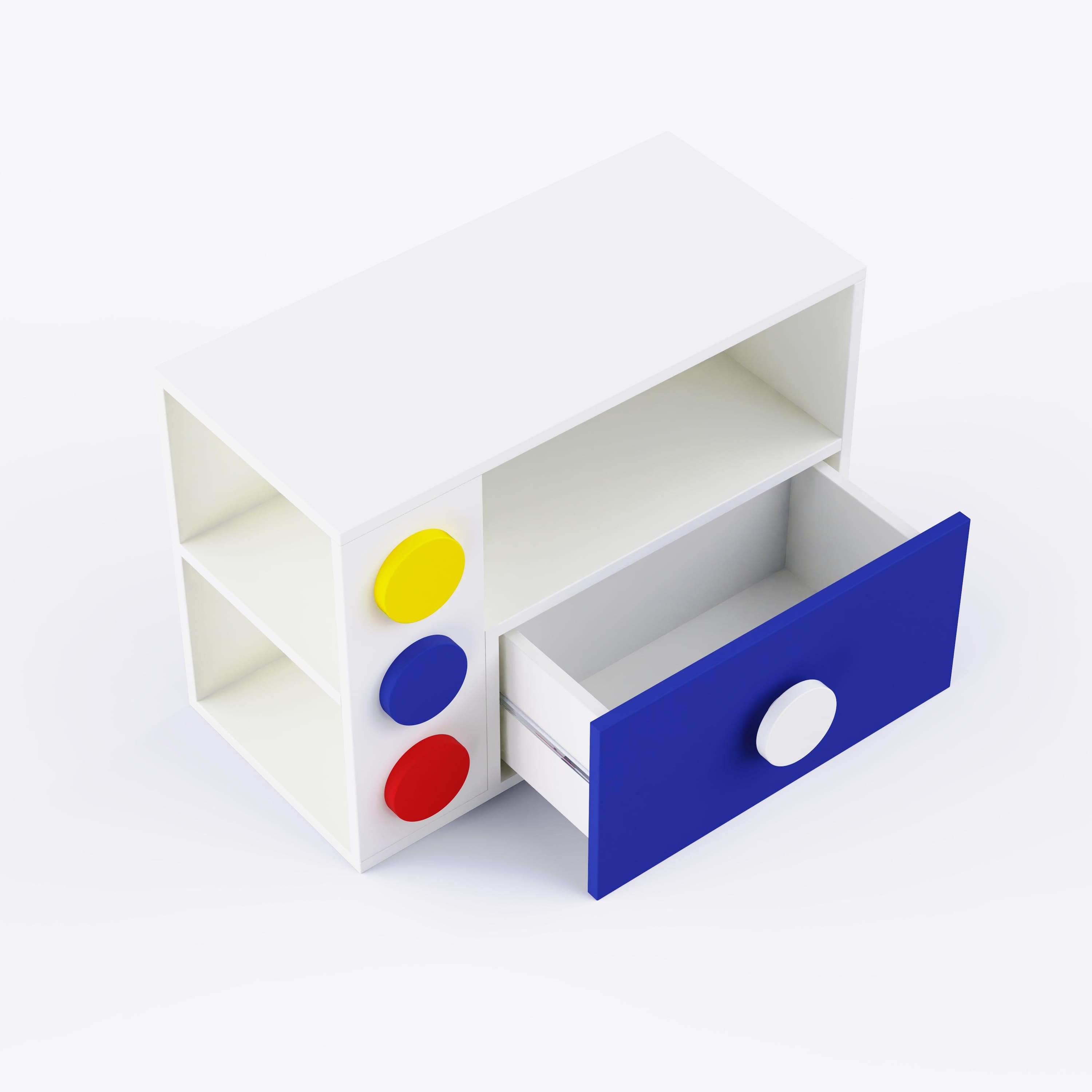 Building Blocks Storage Unit In White & Blue Colour