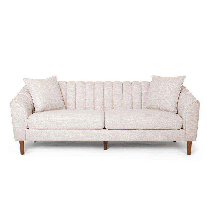 Mid Century Fabric Sofa (Beige)