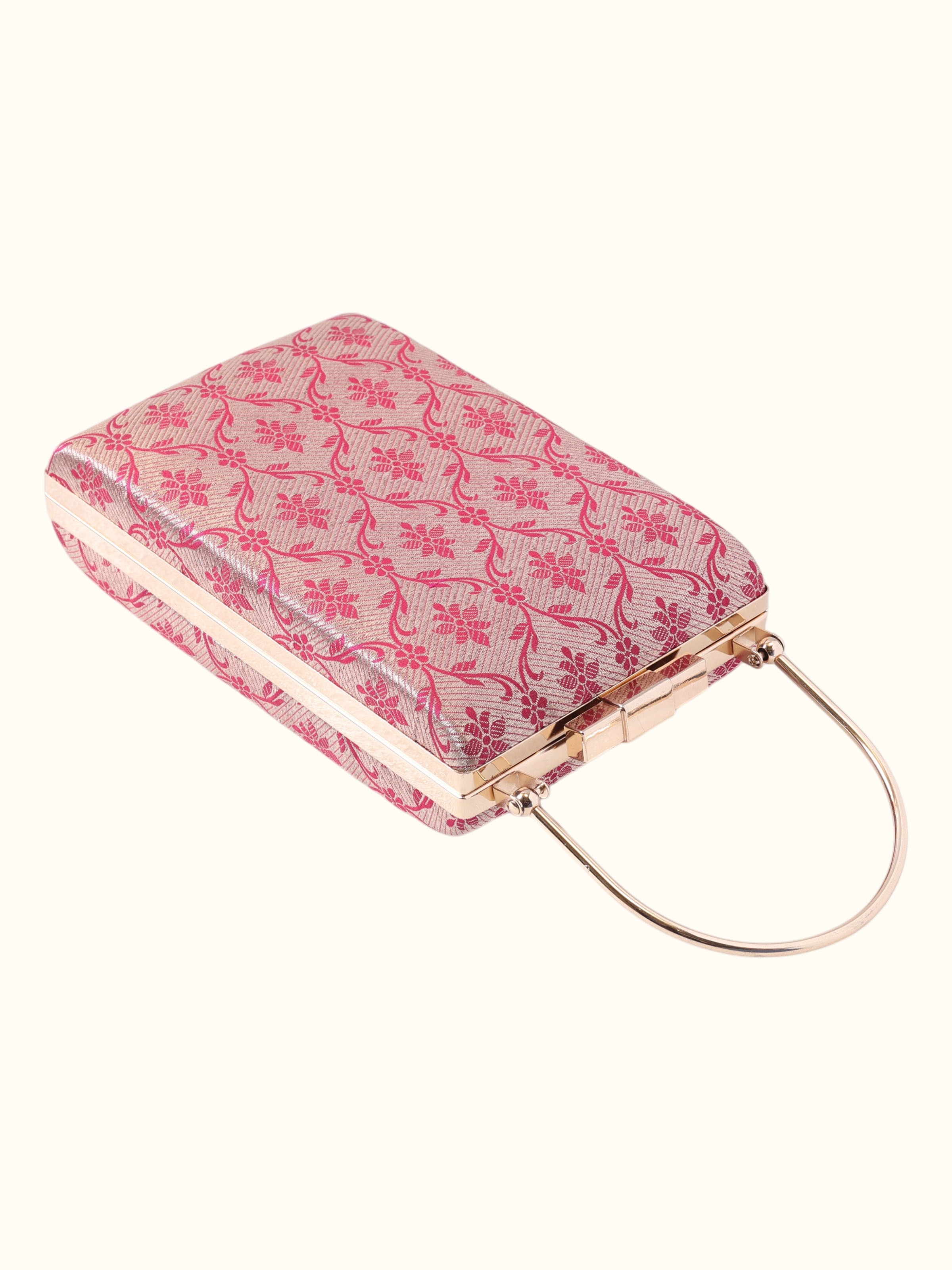 Pink Handwoven Brocade Handbag