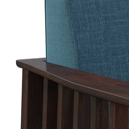Serra Wooden Sofa - Mahogany Finish (Colonial Blue)