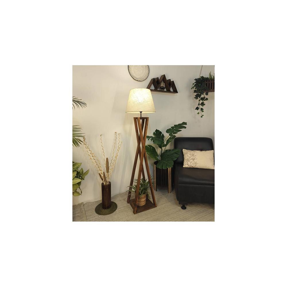 Monica Beige Jute Floor Lamp with Beige Jute Base