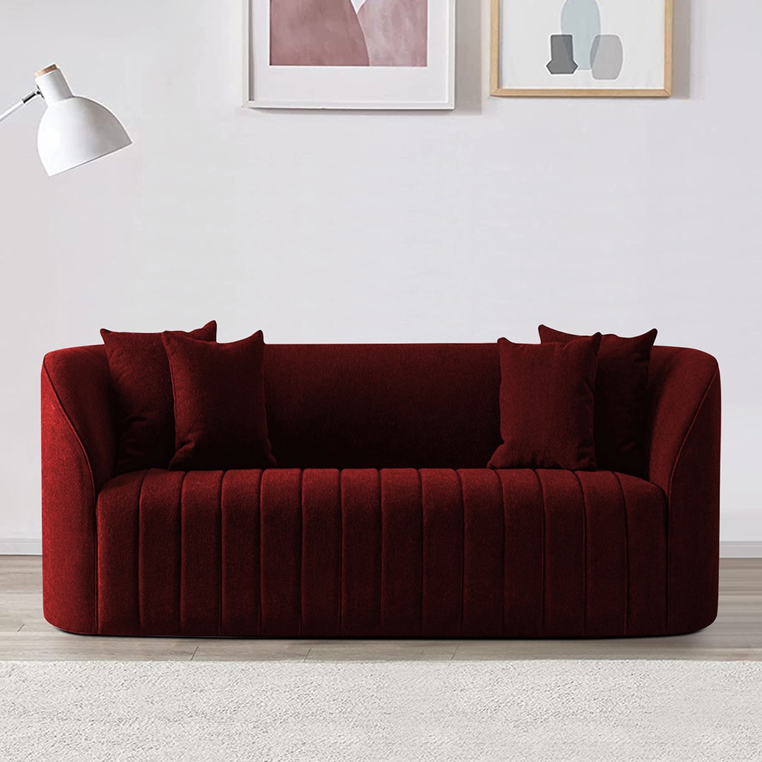 Baiwang Fabric Sofa (Maroon) - Home Lifestylez