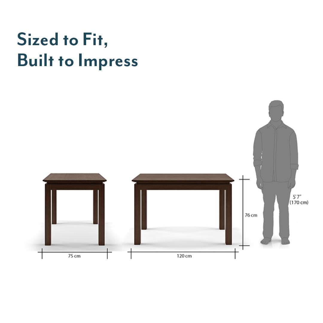 Diner 4 Seater Dining Table In Dark Walnut Finish