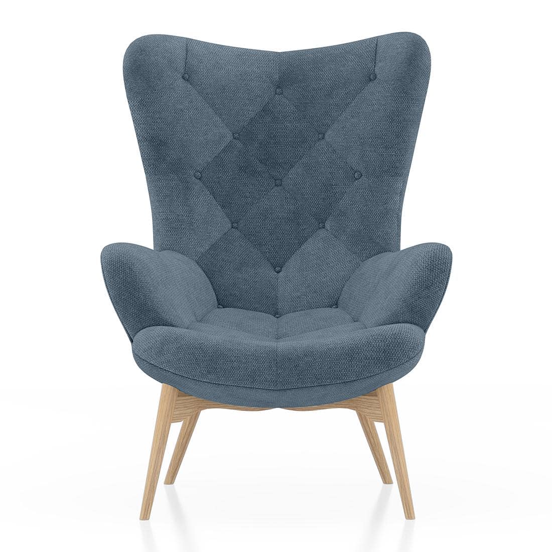 Contour Chair With Ottoman In Ocean Weave