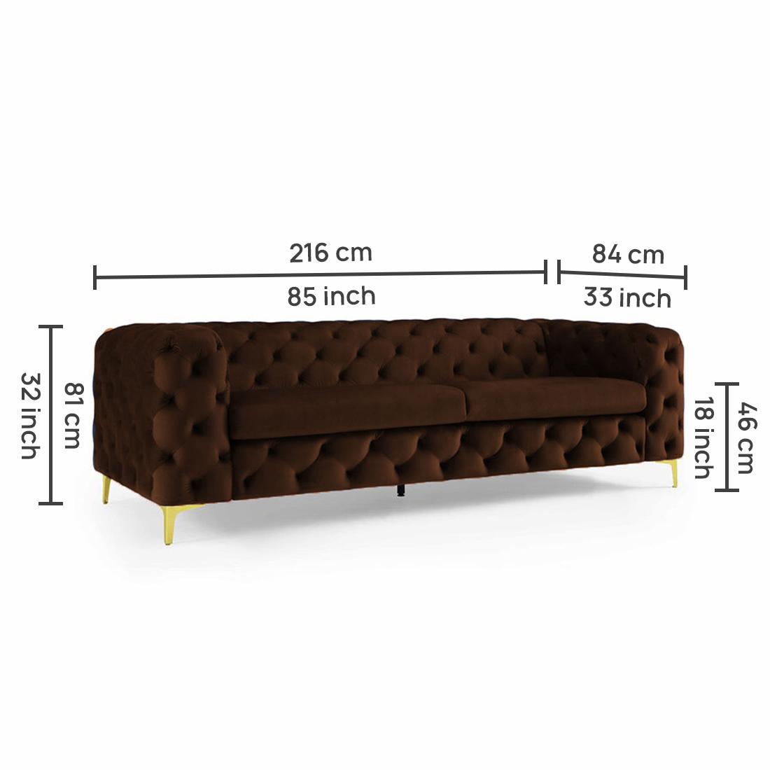 Cherish Fabric Sofa - Brown