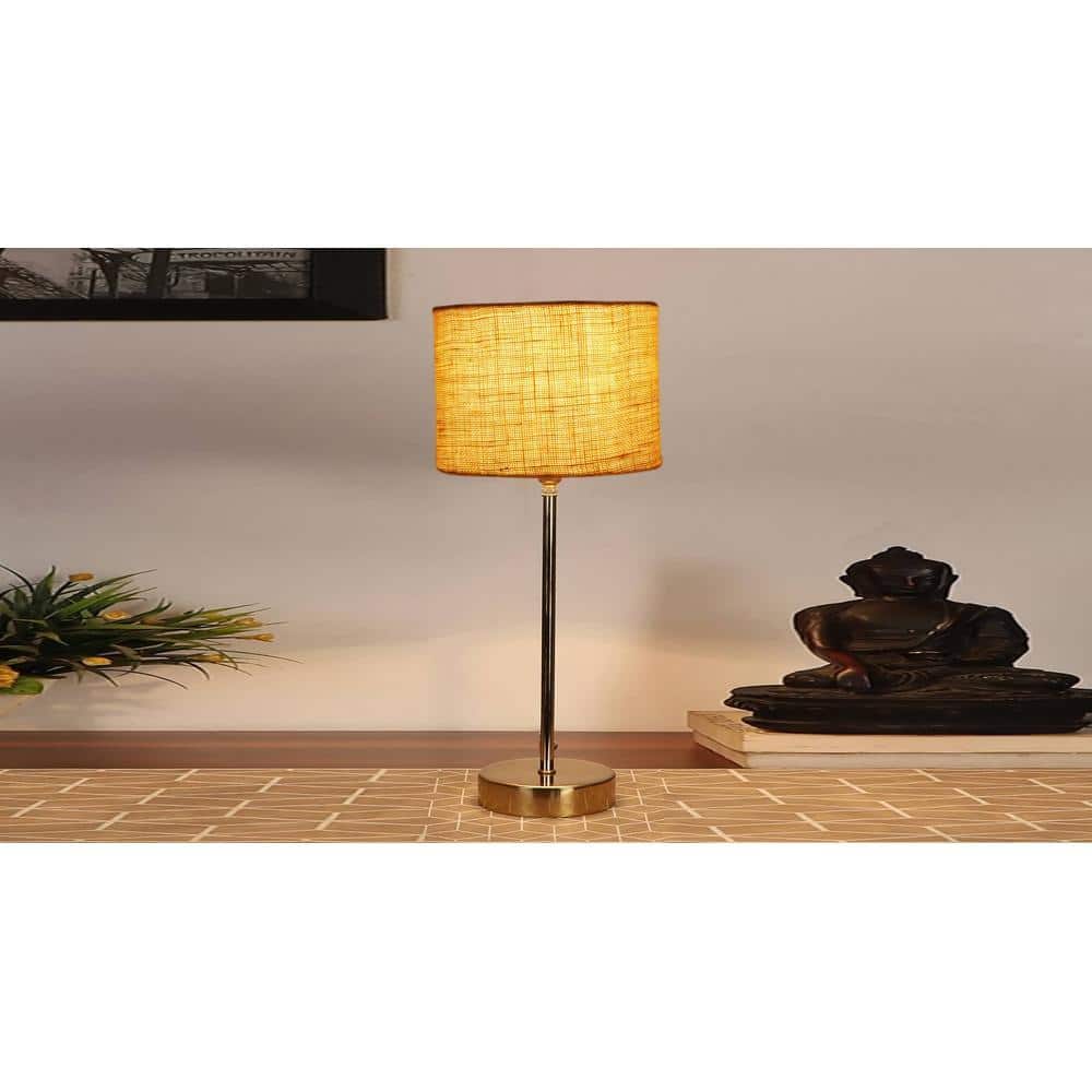 Yellow Jute with Metal Gold Table Lamp