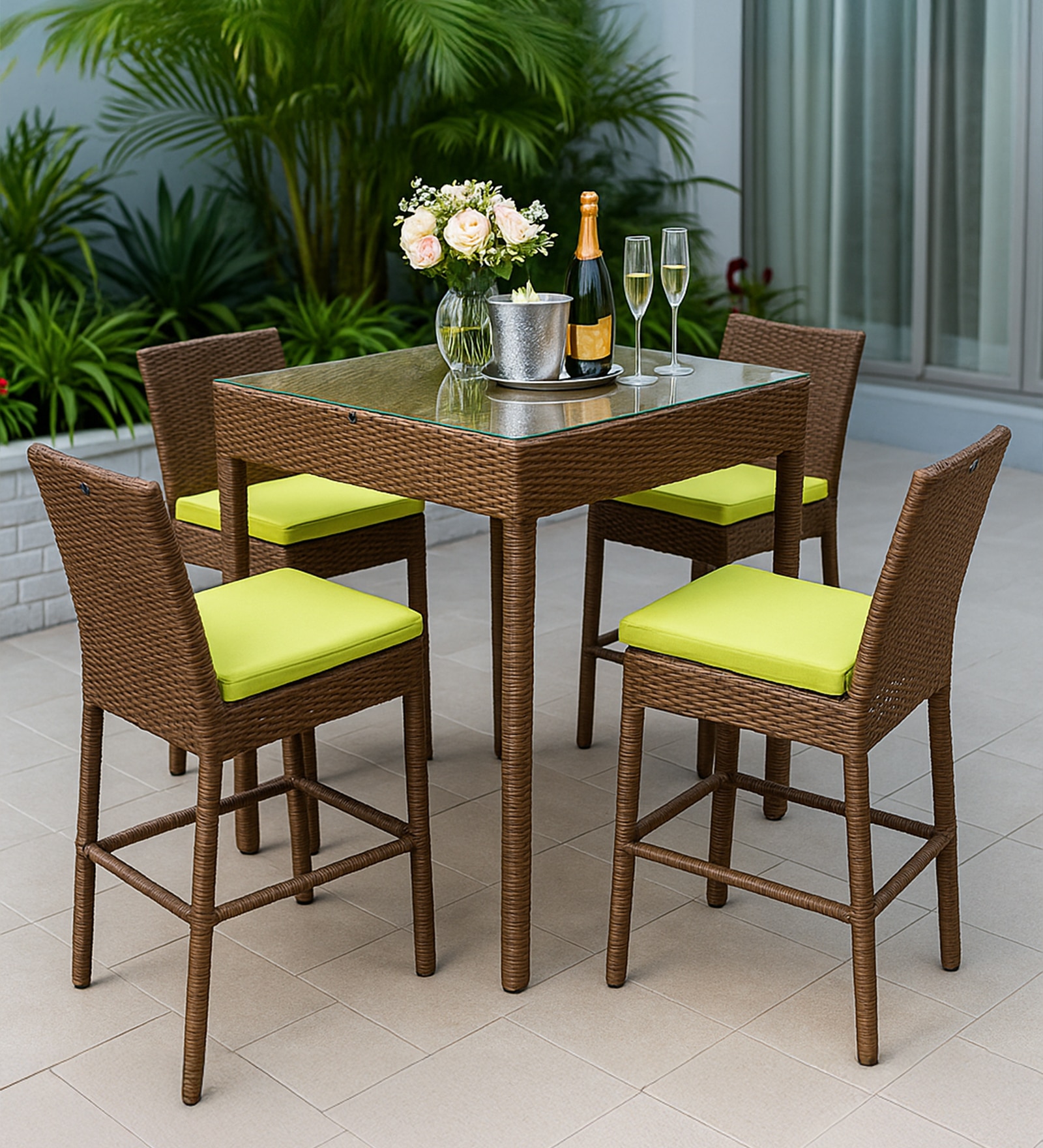 Albury Wicker Chair In Brown Tone Finish