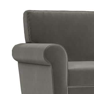 Oxford 1 Seater Fabric Sofa in Ash Grey Velvet Colour