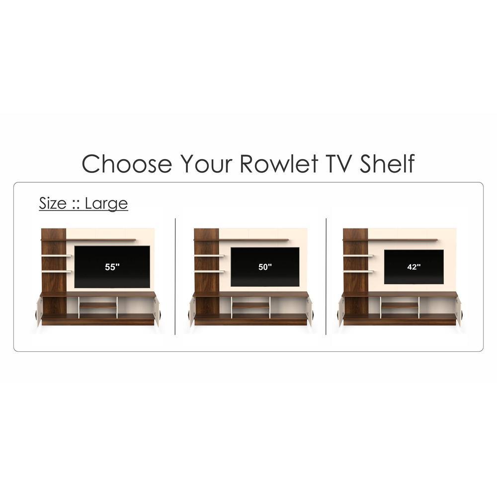 Rowlet Large Engineering Wood Floor Standing TV Entertainment Unit Set Top Box Stand/TV Cabinet with Shelves for Books & Décor Display Unit Bed Living Room Upto 55 Inches (Brown Maple & Beige)