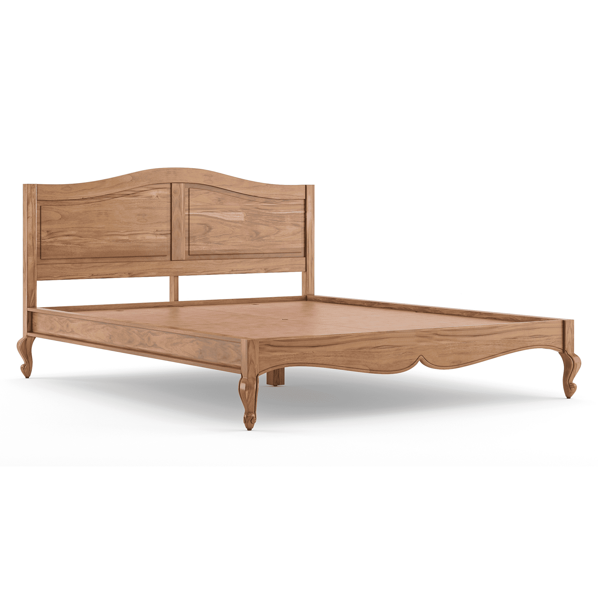 Taahira King Size Non Storage Bed In Natural Finish