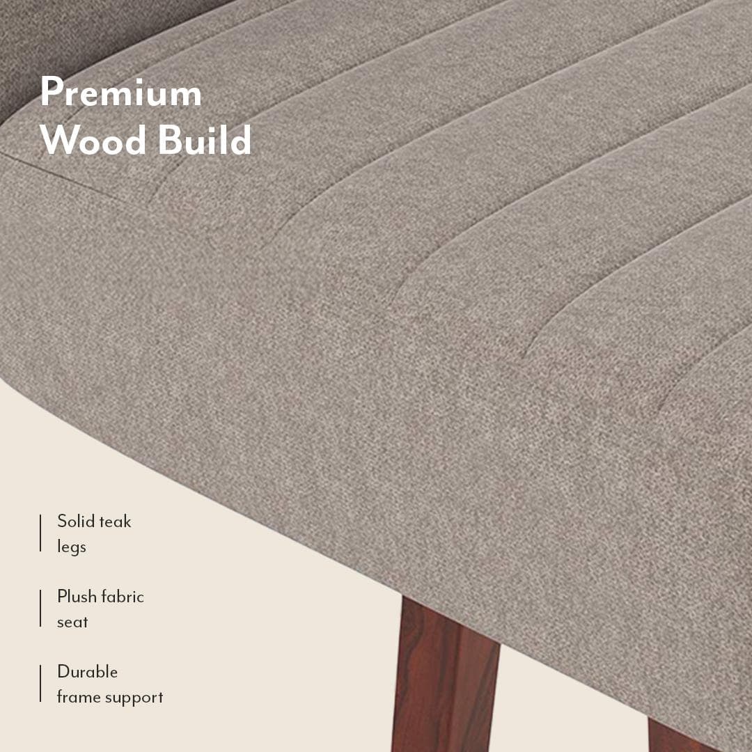 Ludo Upholstered Dining Chair In Shitake Beige Fabric