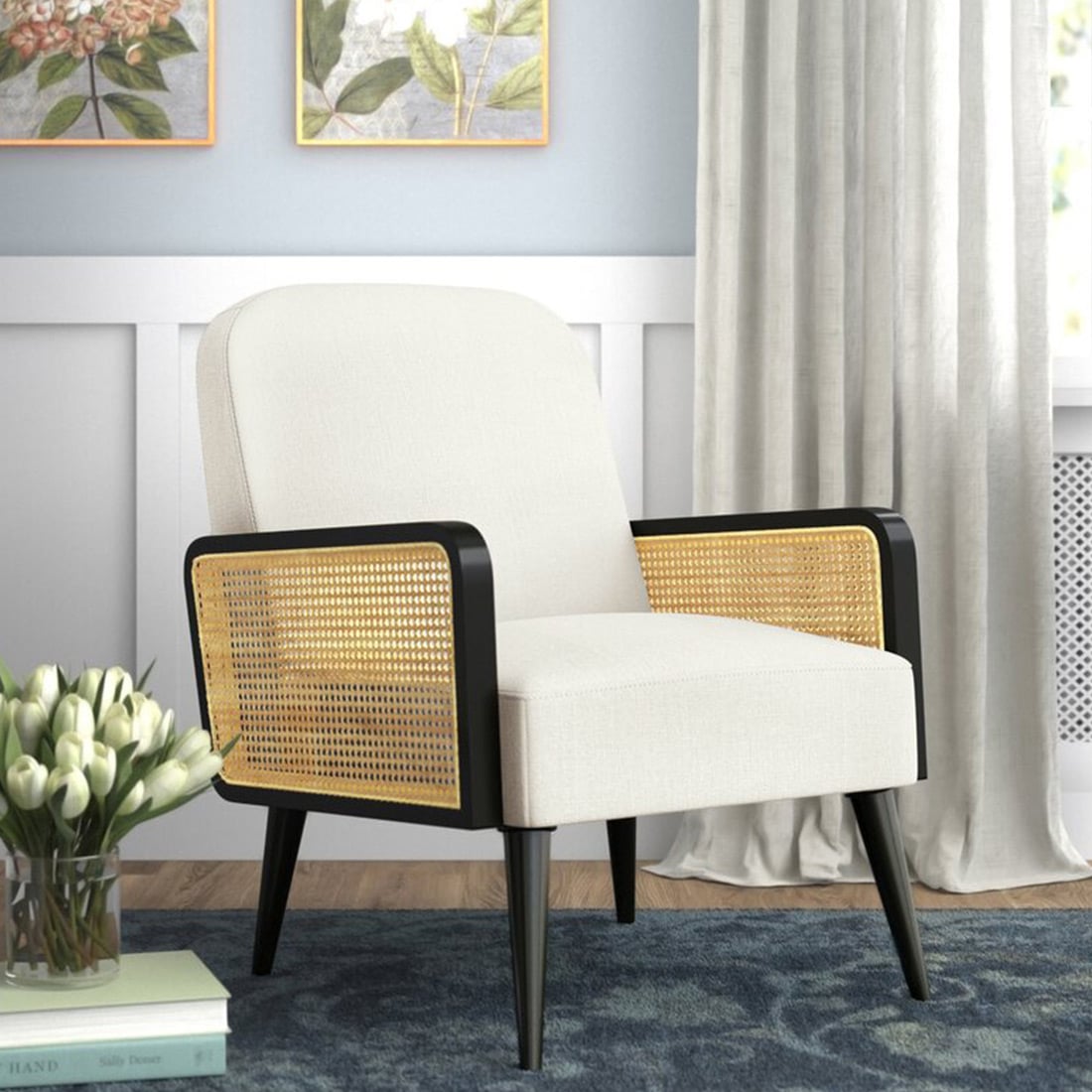 Haden Ratan Accent Chair in Cream Colour