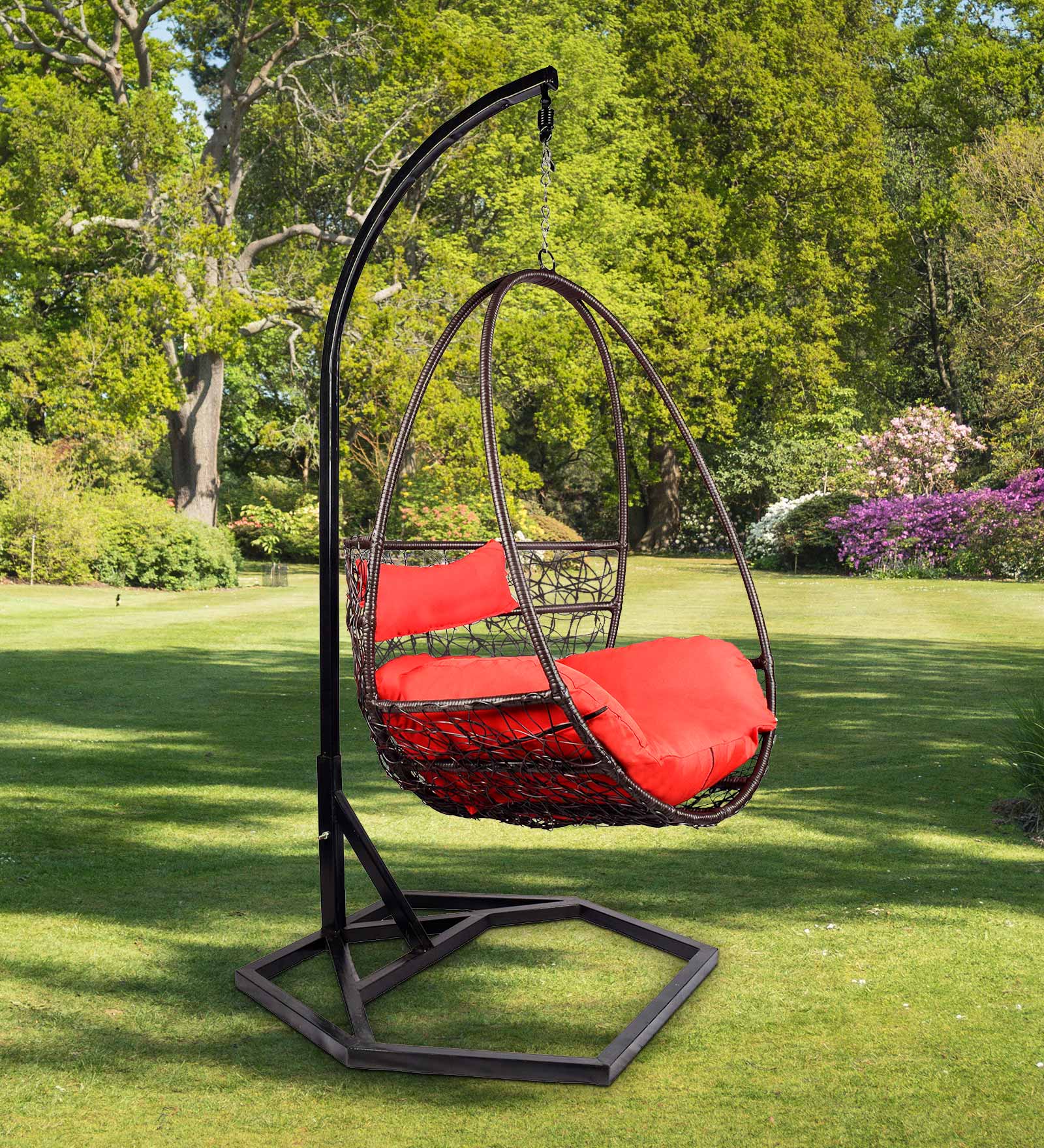 Lucerne Wicker Swing In Black Colour