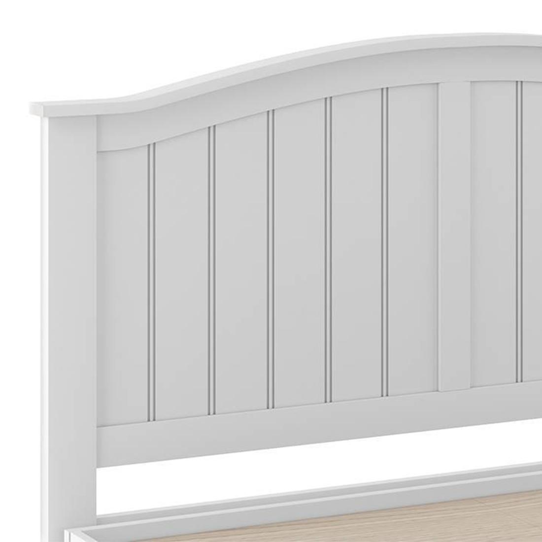 Wichita Solid Wood King Size Box Storage Bed In White Finish