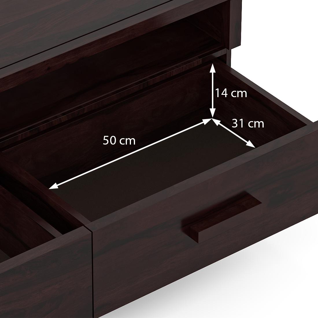 Carmond Solid Wood Free Standing TV Unit in Mahogany Finish