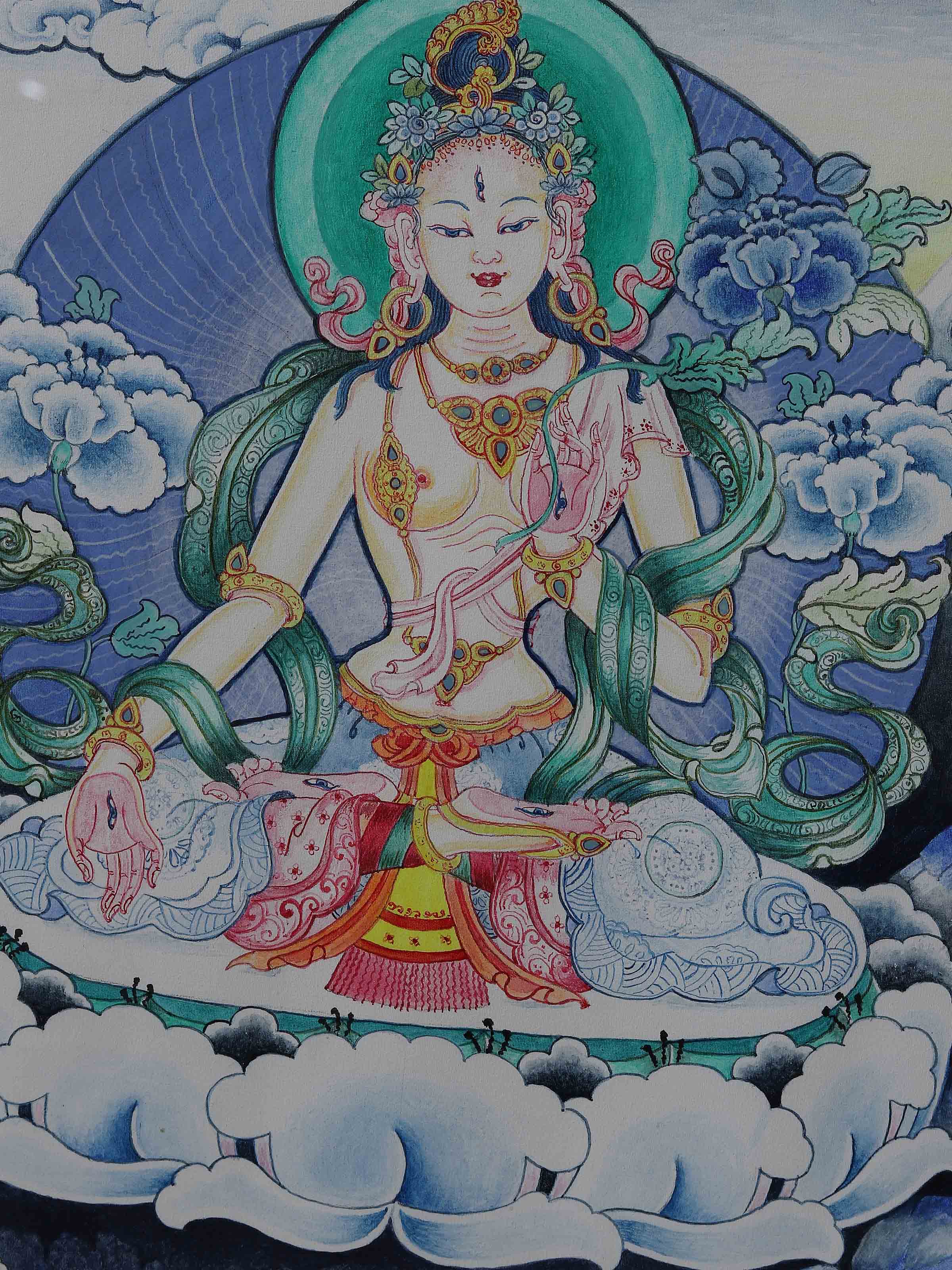 White Tara Thangka Painting