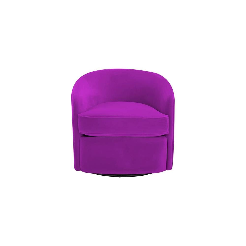 Andean Swivel Solid Wood Accentrel Chair in Purple Colour