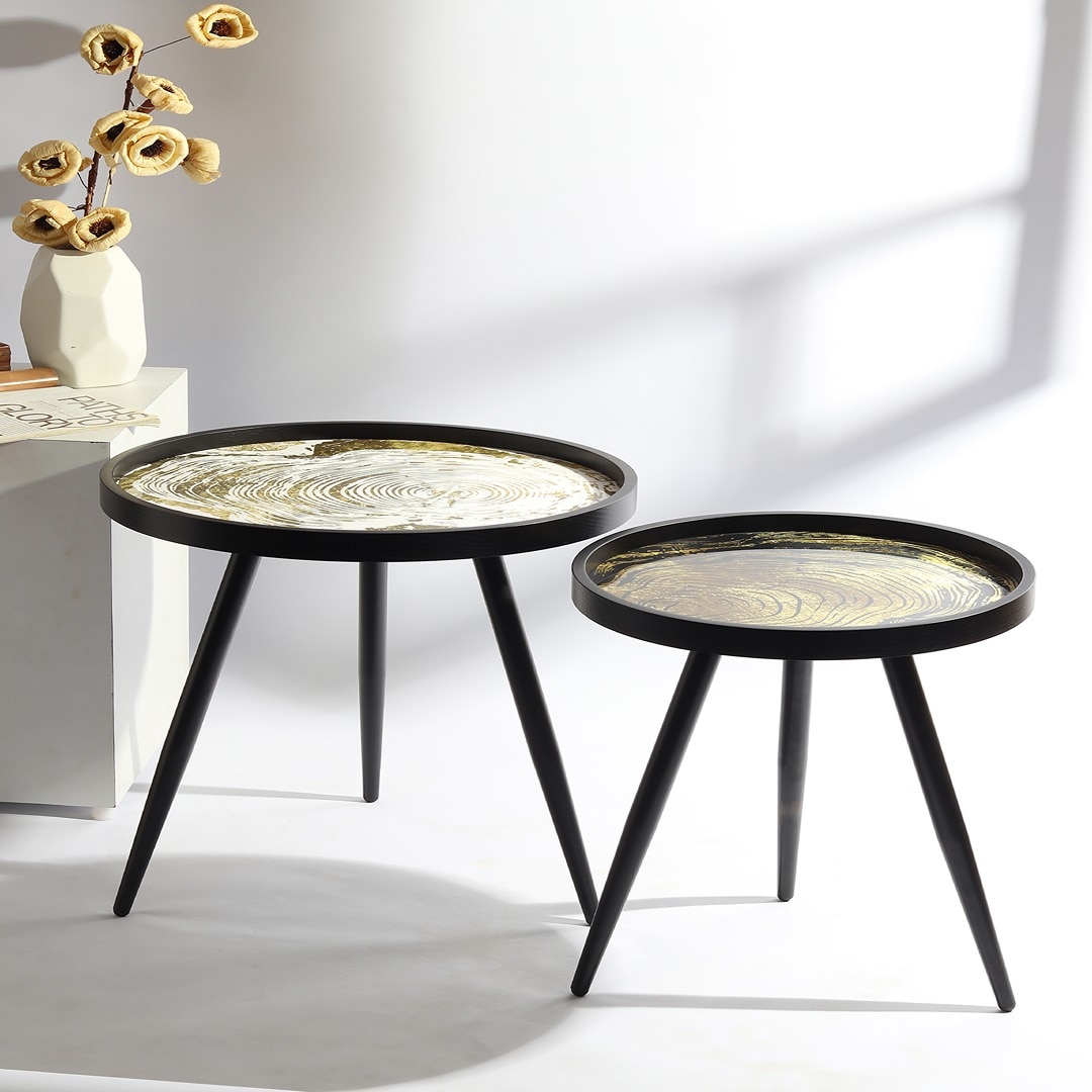 Oalveil Black Table Set of 2 by De Maison Decor in Classical Design in Black Finish - De Maison Decor