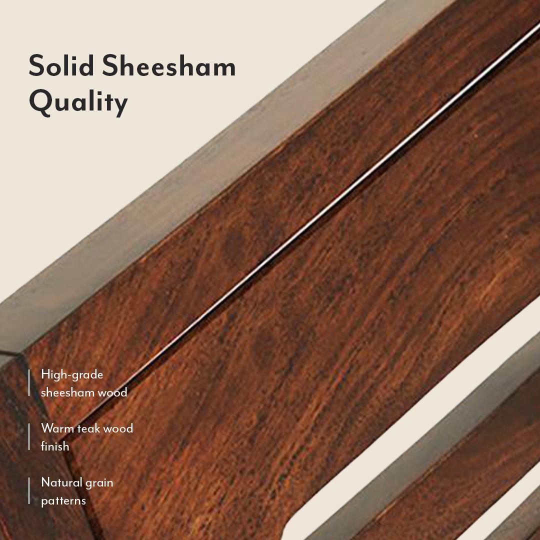 Capra Solid Wood Dining Chair Set Of 2 In Teak Finish