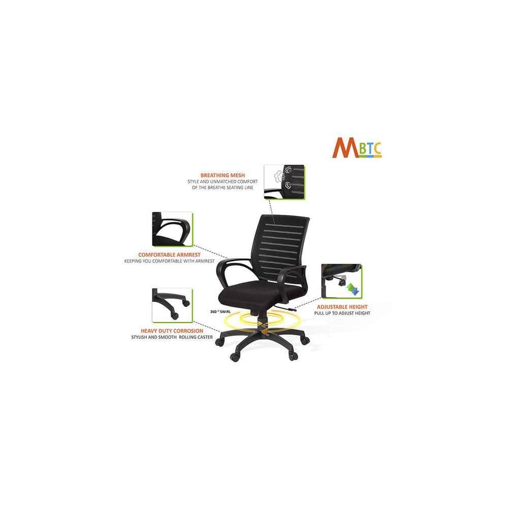 Xcelo Mesh Swivel Ergonomic Chair In Black Colour