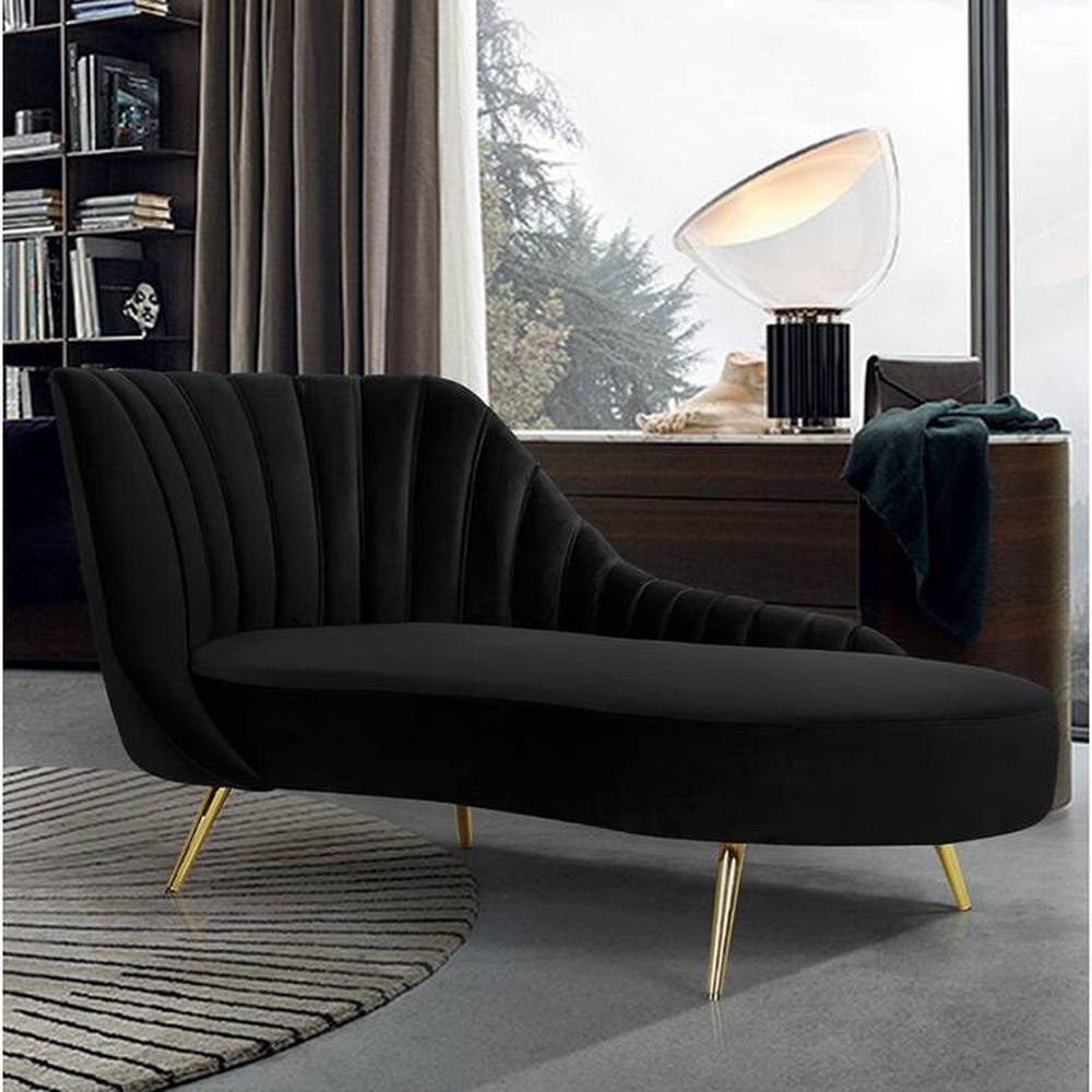 Tiberius Velvet Chaise Launger in Cream Colour