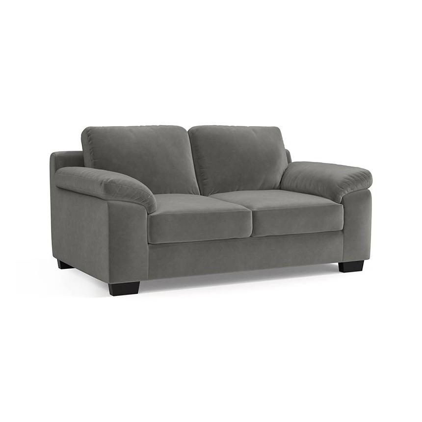 Esquel Luxe 2 Seater Fabric Sofa in Ash Grey Velvet Colour