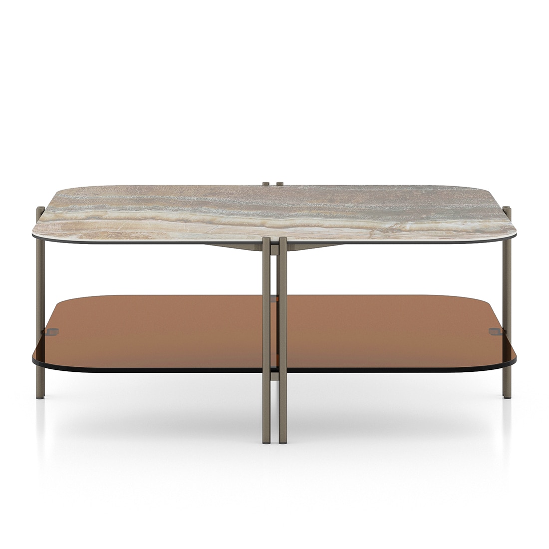 Paloma Square Marble Coffee Table in Jupiter Spanish Ceramic Finish
