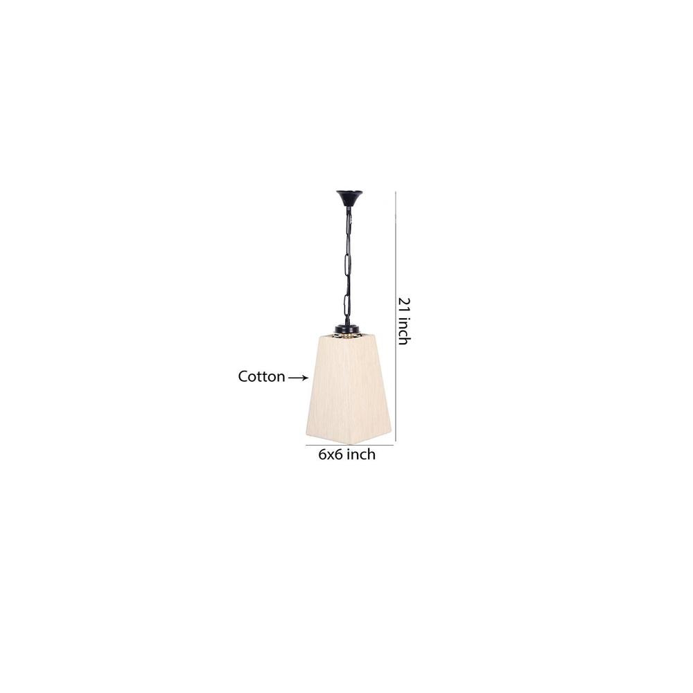 Hezekiah Off-White Fabric Hanging Light