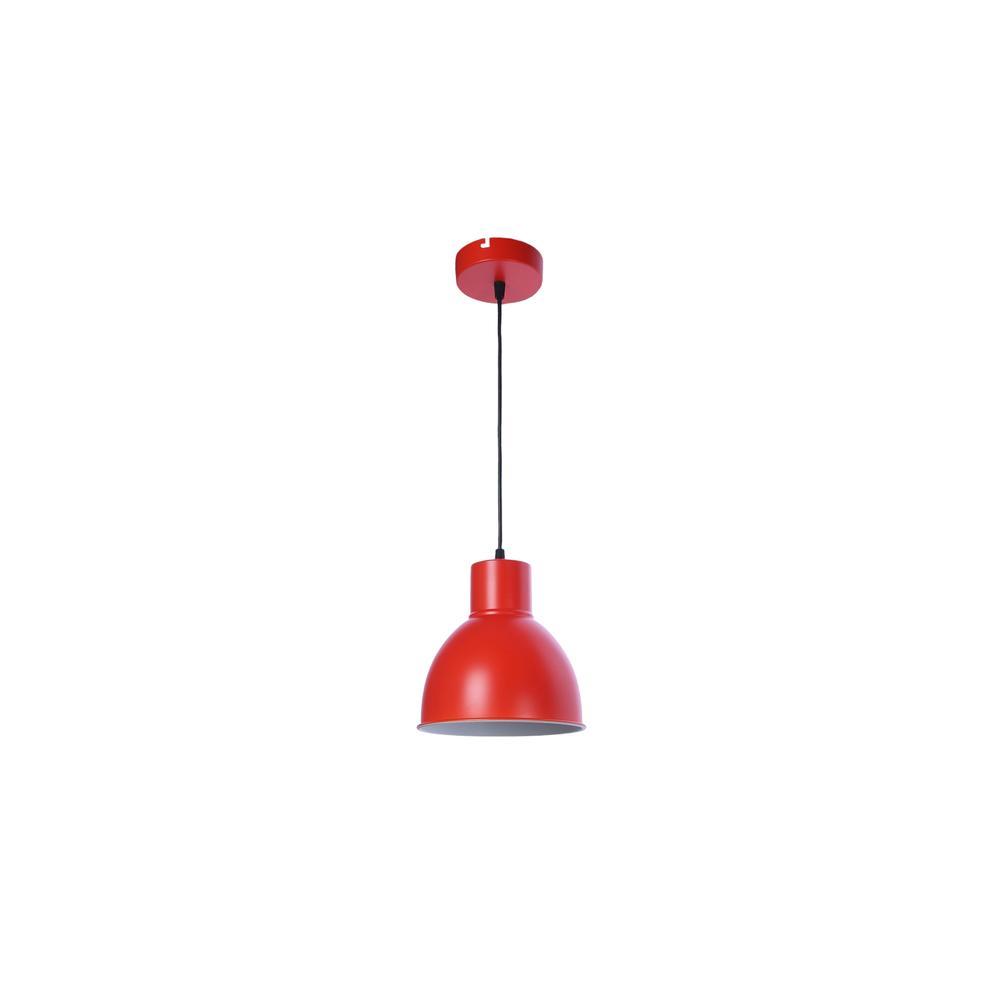 Opi Minimal Pastel Red Metal Single Hanging Light